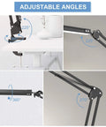 Various angles of Swing Arm Desk Lamp With Clamp Dimmable Eye Care Desk Light Memory Function Three Color Modes Ten Brightness Levels Ideal For Home Office Study And Reading Adjustable Metal Arm Thick Clamp Modern Table Lamp in use