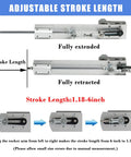 DIY Reciprocating Linear Motor 24V DC Long Stroke 1.18 to 6 Inch Adjustable Telescopic Motor fully extended and retracted