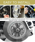 Rock Solid Extended Wheel Studs 10Pc Set M12x1.5 Threading 49Mm Reach Tough Steel being installed on a vehicle wheel hub.