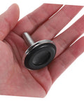 Heavy Duty Adjustable Furniture Levelers And Metal Screw Feet With Grippy Rubber Pads To Fix Wobbly Cabinets Tables Chairs And Dressers Zero Sweat Quick Install in hand showing detail and size.