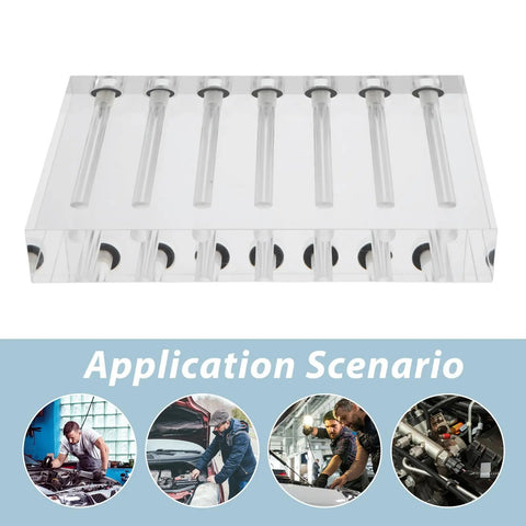 7 Hole Acrylic Engine Oil Quality Tester For Vehicle Diagnostics Easy Oil Degradation Check Visual Oil Comparison Kit, clear acrylic