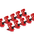 Clamp On Circuit Breaker Lockout Device Kit 10 Pack For 120/277 Volt Single Pole Toggles Up To 5/8 By 1/2 Inch OSHA Compliant Premium Grade