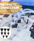 Top Tier 16 Piece Air Hose Connector Fitting Kit Made With Tough Abs And Copper For Fast Push-To-Connect Setup On Any Air Compressor Or Pressure Washer Job, pneumatic connection fittings on industrial tubing