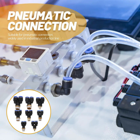 Top Tier 16 Piece Air Hose Connector Fitting Kit Made With Tough Abs And Copper For Fast Push-To-Connect Setup On Any Air Compressor Or Pressure Washer Job, pneumatic connection fittings on industrial tubing