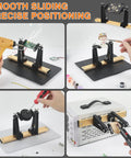 Magnetic PCB Holder With 360 Degree Rotation And Helping Hands for soldering and repair in action