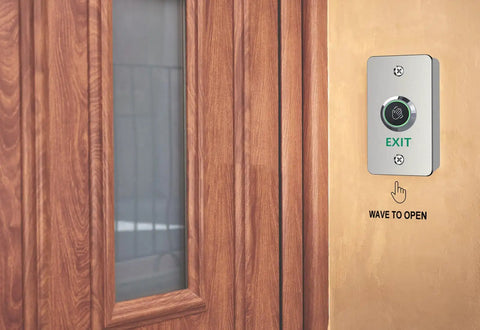 Lock Down Your Spot With This Solid Door Access Control Kit Featuring Heavy Duty 600 Lb Electromagnetic Lock Ip68 Rated Waterproof Fingerprint Keypad Lcd Screen And Remote visible on wooden door.