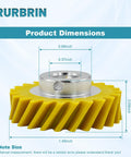 Upgraded W10112253 Mixer Worm Gear Replacement For Whirlpool KitchenAid And Kenmore shown with dimensions