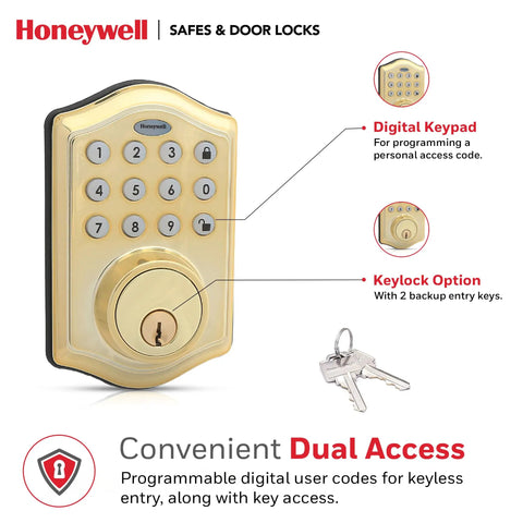 Hella Secure Keyless Entry Door Lock Featuring Smart Electronic Keypad Deadbolt Auto Lock Polished Brass Finish Zero Hassle Setup And Airtight Defense Against Unauthorized Entry