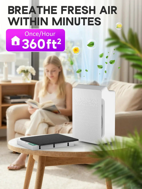C545 Replacement Filter S For Winix Air Purifiers 3 Pack Main Filter displayed on a table near air purifier, room setting