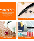 Premium 8ML Clear Borosilicate Glass Vials With Tight Screw Caps Totally Leakproof Lab Grade Storage Bottles for storing essential oils and chemicals.