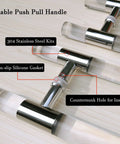 Clear Acrylic Sliding Door Handle Set For Office Shower Hotel And Glass Doors Double Sided Pull Handles with stainless steel core.