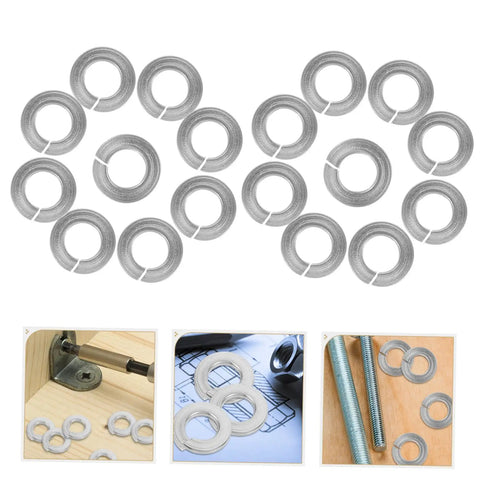 100Pcs Stainless Steel Spring Washers Kit With Split Design For Quick And Easy Install No Hassle Durable Lock Washers To Protect Screws And Surfaces In Machinery DIY Projects Automotive And Home Repairs, flat layout