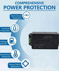 Heavy Duty 60W 12V 5A Industrial AC-DC Power Supply With Global Input 85-305VAC, 47-440Hz, Ultra Low Ripple, 2.5 Percent Regulation, A Real Workhorse for Export Machinery and Worldwide Electronics, metal case, screw terminals
