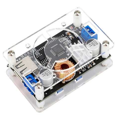 Dope Buck Converter Power Module Adjustable Voltage Regulator From 6V-32V Down To 1.5-32V Up To 5A With LCD Display USB Port