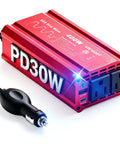 Heavy Duty Car Power Inverter Dc 12V To Ac 110V With Pd Fast Charging Dual Usb Ports and Two Standard Outlets