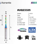 Aoranto UQ23325 1/8 in ball nose CNC router bit with 1/4 in shank, up-cut, 2-flute, DLC-Glit+ coating