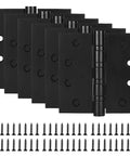 Six Pack Tough As Nails 4 Inch Stainless Steel Door Hinges Heavy Duty Ball Bearing Action Matte Black Finish with screws