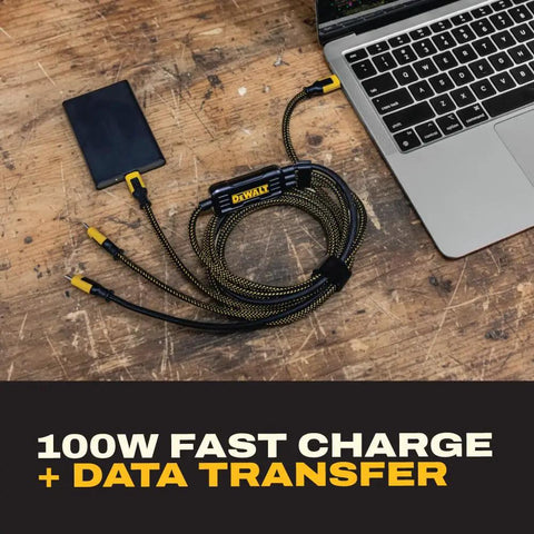 100W USB C To USB C Splitter Cable No Fuss 3 Devices Charging At Once 1 To 3 Output Kevlar Reinforced 6 Ft with laptop