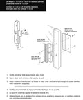 Diagram showing installation of Clamp Style Aluminum Sliding Patio Door Handle Set With White Woodgrain Finish 4 15/16 Inch Center To Center Hole Spacing Replacement For Sliding Glass Doors Easy Install Durable Surface Mount Hardware.