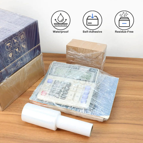 4 Inch Shrink Wrap Roll 500 Feet With Handle Two Pack Lightweight Plastic Wrap For Moving And Packing on items