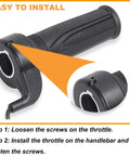 Full Twist Throttle Grip For Ebikes And EScooters With 3 Pin Waterproof Connector installed on 22mm handlebar