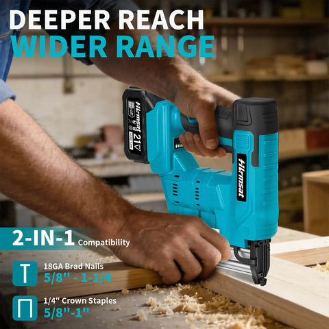 Heavy Duty 18 Gauge Cordless Brad Nailer With Brushless Motor And Hassle Free Loading For Finish Trim Installations And Woodworking Projects That Build Different And Drive Nails Dead On Every Time