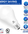 Dimmable A21 LED Bulb 150 Watt Equivalent, 2600 Lumens Hella Bright Soft White 2700K, E26 Base, UL Listed, Damp Rated, 4 Pack