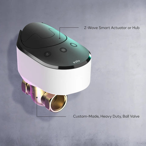 Smart Water Shut Off Valve With Z Wave Hub Compatibility 1 Inch Lead Free Brass Ball Valve With An Actuator Automated Leak Detection And Prevention Works With SmartThings Hubitat Ezlo And Other Z Wave Hubs, smart actuator view
