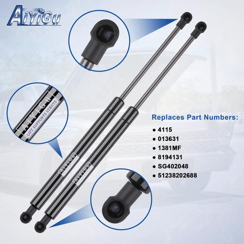 Front Hood Struts Gas Springs Lift Supports Shocks For BMW 3 Series E46 1998 2006 323i 325i 328i Pack Of 2 Direct Replacement