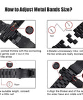 How to adjust metal watch band size using watch link removal kit instructions.