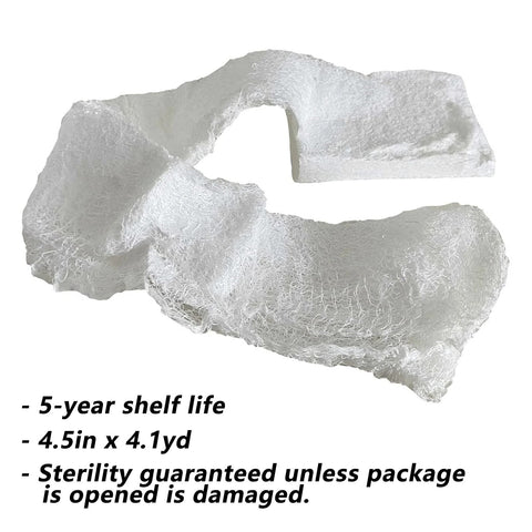 Rhino Rescue sterile compressed gauze, white, first aid wound dressing, two pieces