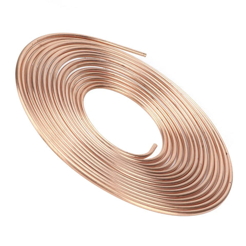 25ft Copper Plated Brake Line Tubing 3 By 16 Inch OD Coil Roll For Hydraulic Brake Systems And Fuel Lines Flexible Rust Proof