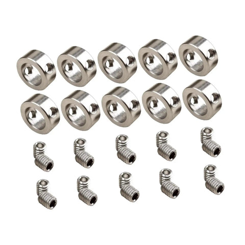 Ten Pack Stainless Steel Shaft Collars 6mm Adjustable Screw Collar Depth Stopper Position Adjuster Set For Automotive Robotics Build Projects Easy Install No Removal Needed High Grade Hardware Fitment For Garage And Shop Upgrade Needs Bang For Buck, 10 collars and set screws