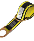 Heavy Duty Fall Protection Strap Set, 2 Pack, 6 Foot Cross Arm Anchor Straps With Double D Rings, durable webbing in yellow and black.