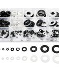 420 Piece Nylon Flat Washer Set In Black And White For M2 Through M12 Screws And Bolts Durable Nylon Washers In Storage Box