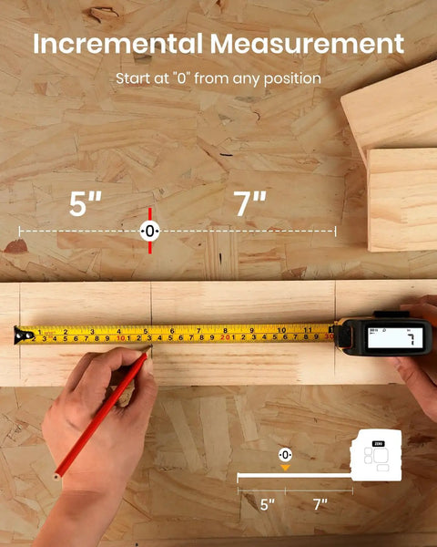 3 In 1 Digital Laser Tape Measure With 131ft Laser And 16ft Tape Instant Digital Readouts Class II Eye Safe Laser Versatile Measuring Tool For Home DIY Construction And Carpentry Projects Fast Accurate Measurements, measuring wood board