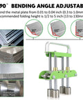 Pro Grade Metal Roller Bender Kit For 0 To 90 Degree Bends with adjustable settings for aluminum, copper, and steel