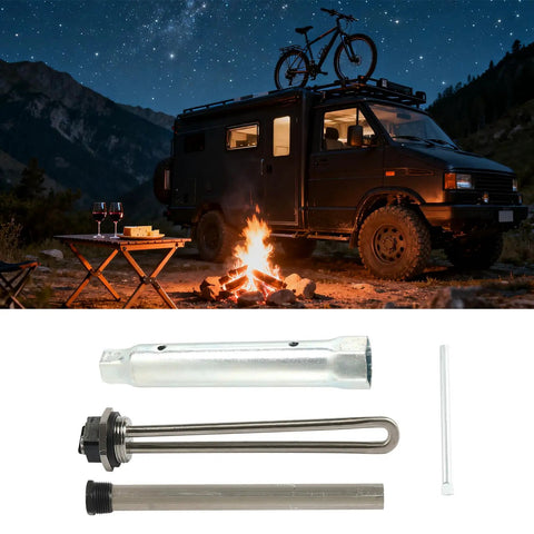 Water Heater Parts Replacement Bundle With Anode Rod And Sleeve For Campers Fits Most Electric RV And Camper Water Heaters 520900 520789 Replacement Kit Durable Heat Transfer Tube And Overheat Protection, 28cm tube and 250mm sleeve