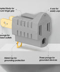 Detailed view of 3 Pack Polarized 3 Prong To 2 Prong Grounding Adapter For Indoor Use 125V 15A Wall Plugs, showing design features.