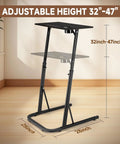 Adjustable Treadmill Desk With Walking Pad Stand For Home Office And Bike Trainer, height adjustable from 32" to 47"