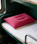 Inflatable Neck And Lumbar Support Pillow For Office Travel Car Camping And Hiking Super Comfy Easy To Inflate With Adjustable Firmness Ideal For Long Naps Rose Red