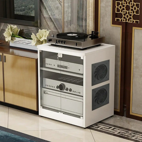 Ultra Quiet 120mm Cabinet Fan System With Power Adapter And 10 Speed Control for Home Theater AV Cabinets, installed view