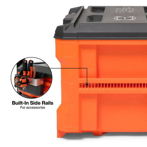 Bombproof 3 Drawer Tool Organizer Stackable Storage Bin With Swivel Adjustable Dividers And 50 Pound Rating Designed For Custom Mobile Workstations Built Like A Tank For Contractors Nationwide