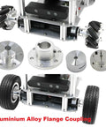 Aluminum Flange Coupling 12 mm Inner Diameter Fixed Clamp for Omni-Directional Wheel Shaft Connection parts displayed.