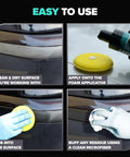 Carfidant Plastic Restorer for cars, 8.4 oz; black exterior/interior trim with foam applicator and microfiber buff