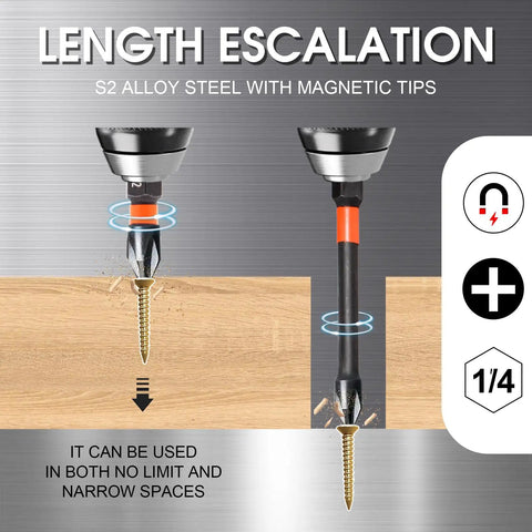 10 Pack Magnetic Phillips Bit Set PH2 Impact Magnetic Bits For Drill And Screwdriver One Inch To Six Inch Long Premium S2 Steel
