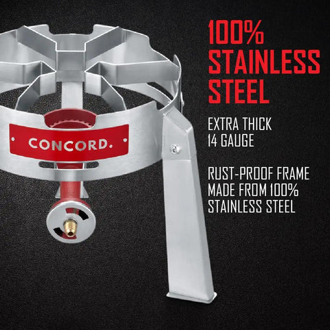 Titan Single Propane Burner With 50,000 BTU Power Beefy Stainless Steel Pro Grade Frame Retro Burner Head Tri Leg Stand