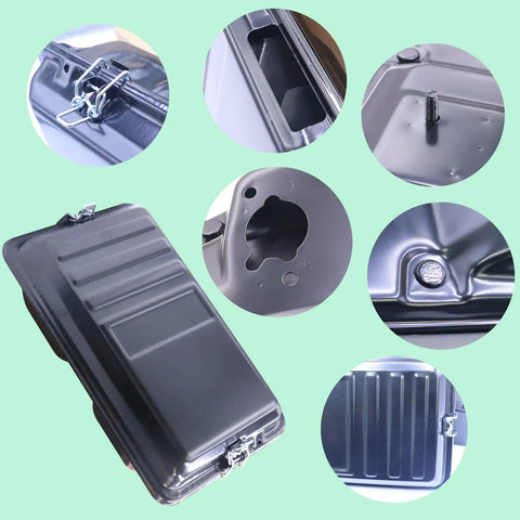 Heavy Duty Generator Air Filter Housing Box And Cover Assembly For 5500 To 9500 Watt Gens, showing latch and connection points