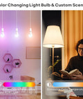Latest L4 WiFi Smart LED Bulb Dimmable RGBW A21 850 Lumens E26 60W Equivalent 9.5W 2200K To 7000K Color Temperature in living room