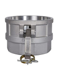 Heavy Duty Built Tough Quick Snap Connect No Sweat Setup For Garden Trucker Lines Corrosion Resistant Camlock Fittings Type D Female Coupler Npt Threads Smooth Flow Control close-up of aluminum D female coupler with a secure pin.